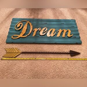 Boho Chic home decor- “Dream” sign and arrow